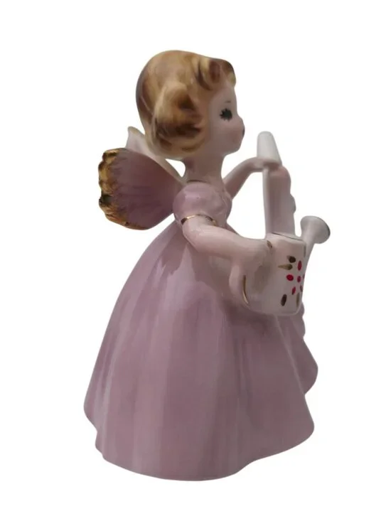Vintage JOSEF ORIGINALS Porcelain 4th Birthday Angel Figurine Pink Dress - Japan - Picture 3 of 6